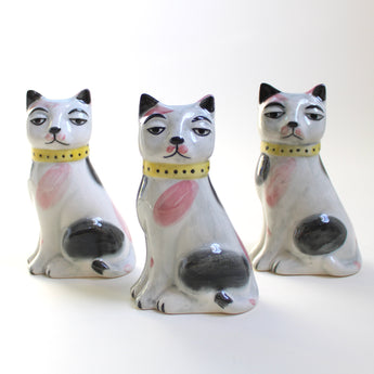 Hand-Painted Cat Vase