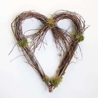 Blueberry Twig Heart Wreath 12"