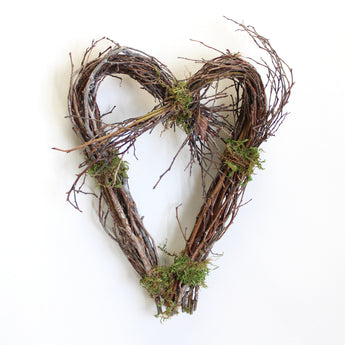 Blueberry Twig Heart Wreath 8"