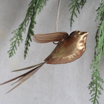 Ornament - Antique Gold Metal Bird