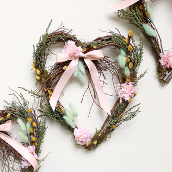 Budding Blossom Heart Wreath 12"