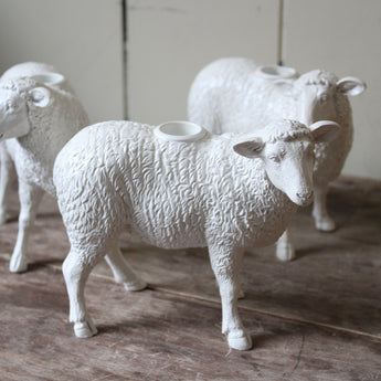 White Sheep Candle Holder