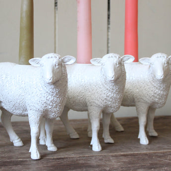 White Sheep Candle Holder