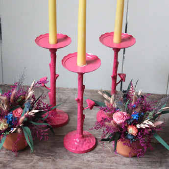 Fuchsia Mushroom Candle Holder