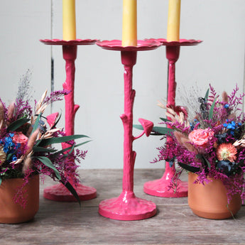 Fuchsia Mushroom Candle Holder