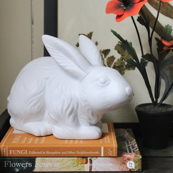 Stoneware White Rabbit Lamp