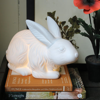 Stoneware White Rabbit Lamp