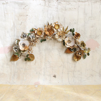 Antique White & Gold Metal Garland 22"