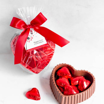 Milk Chocolate Heart Box with Red Foiled Hearts