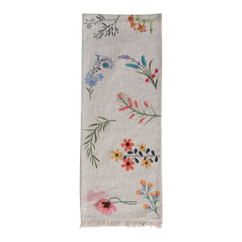 Embroidered Floral Table Runner